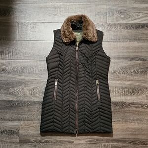 Eddie Bauer Quilted Longline Goose Down Vest